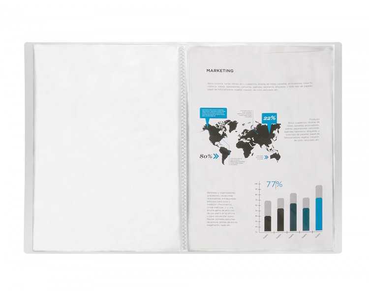 Carpeta liderpapel escaparate 40 fundas polipropileno din a3 transparente translucido
