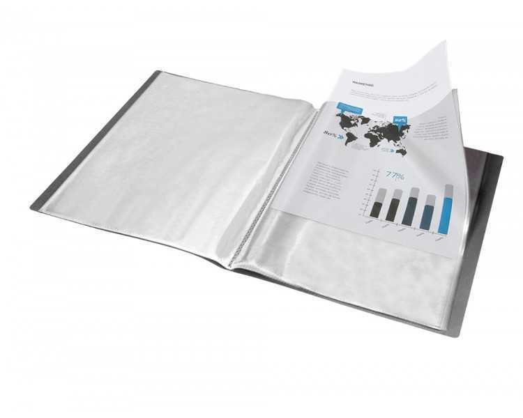 Carpeta liderpapel escaparate 40 fundas polipropileno din a3 negro opaco