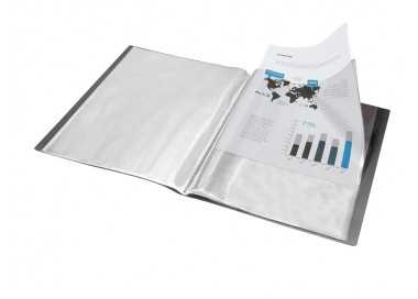 Carpeta liderpapel escaparate 40 fundas polipropileno din a3 negro opaco