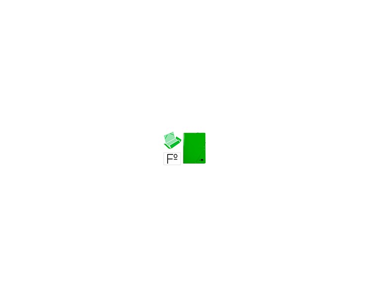 Carpeta liderpapel gomas folio 3 solapas carton plastificado color verde
