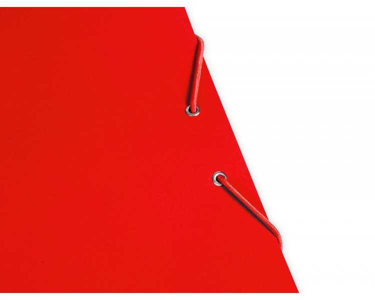 Carpeta liderpapel gomas folio 3 solapas carton plastificado color rojo