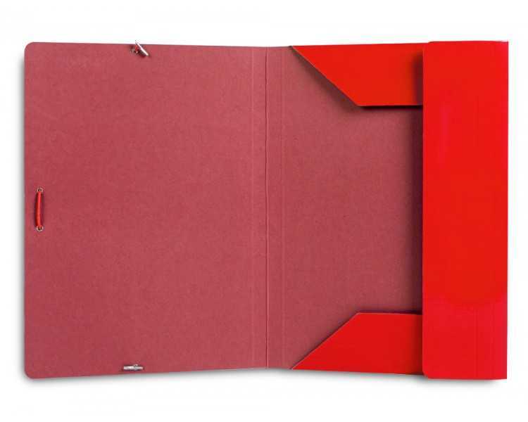 Carpeta liderpapel gomas folio 3 solapas carton plastificado color rojo