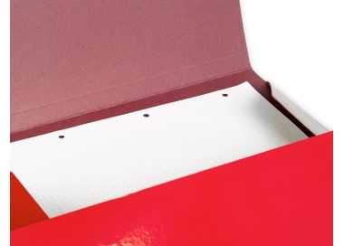 Carpeta liderpapel gomas folio 3 solapas carton plastificado color rojo