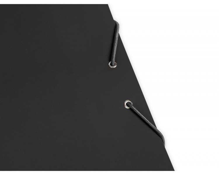Carpeta liderpapel gomas folio 3 solapas carton plastificado color negro