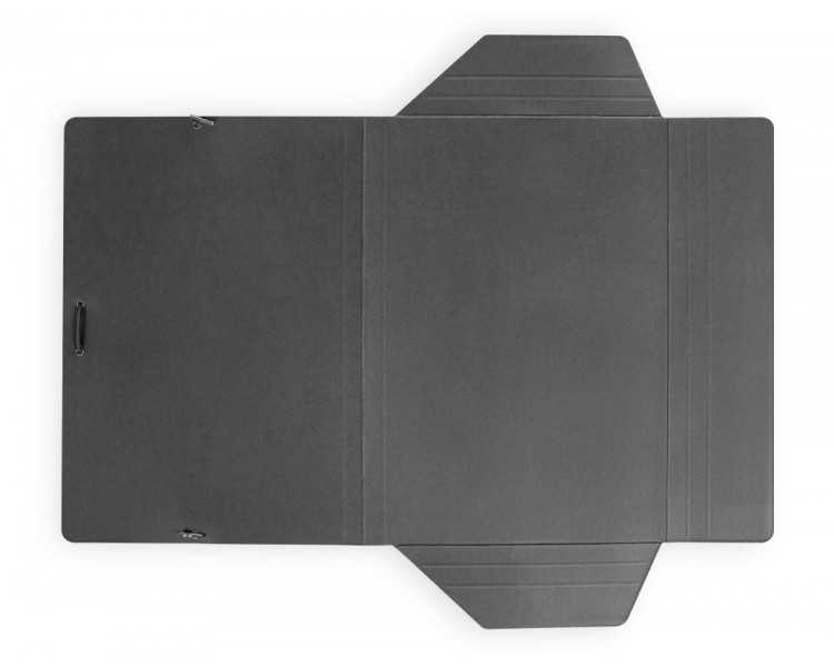 Carpeta liderpapel gomas folio 3 solapas carton plastificado color negro