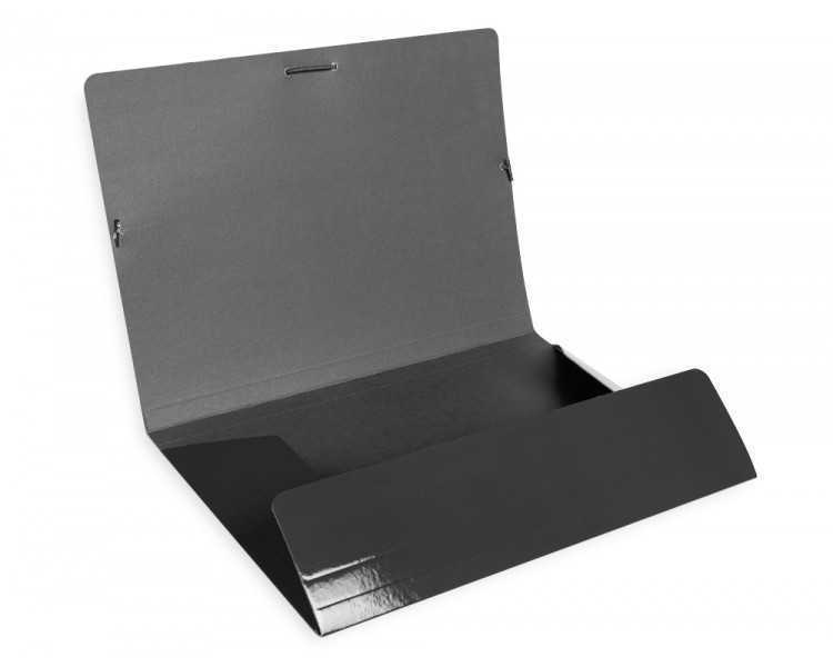 Carpeta liderpapel gomas folio 3 solapas carton plastificado color negro