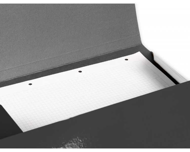 Carpeta liderpapel gomas folio 3 solapas carton plastificado color negro