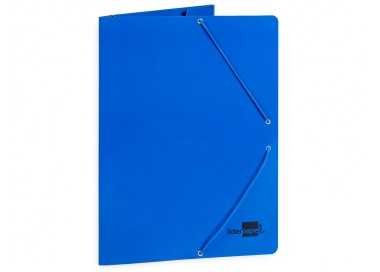 Carpeta liderpapel gomas folio 3 solapas carton plastificado color azul