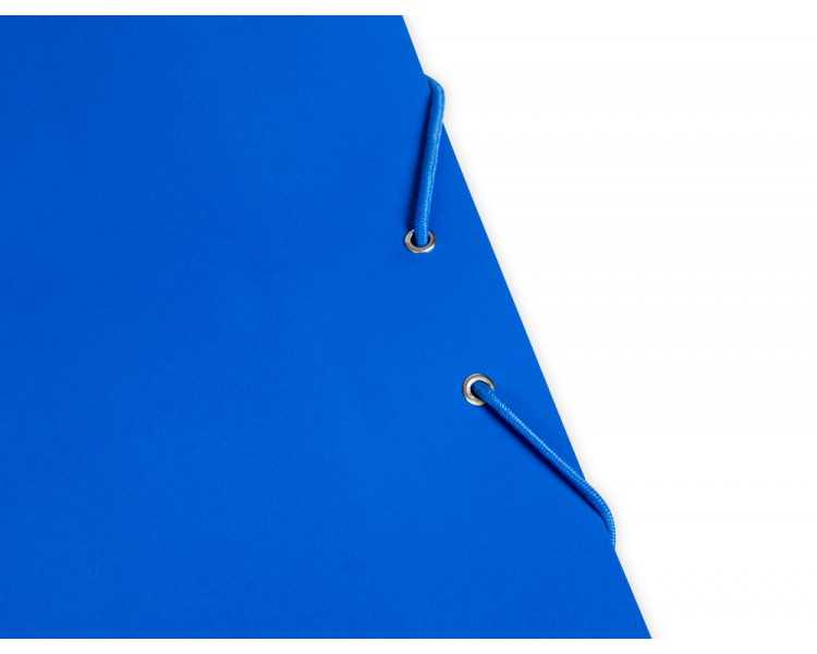 Carpeta liderpapel gomas folio 3 solapas carton plastificado color azul