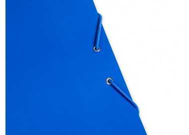 Carpeta liderpapel gomas folio 3 solapas carton plastificado color azul