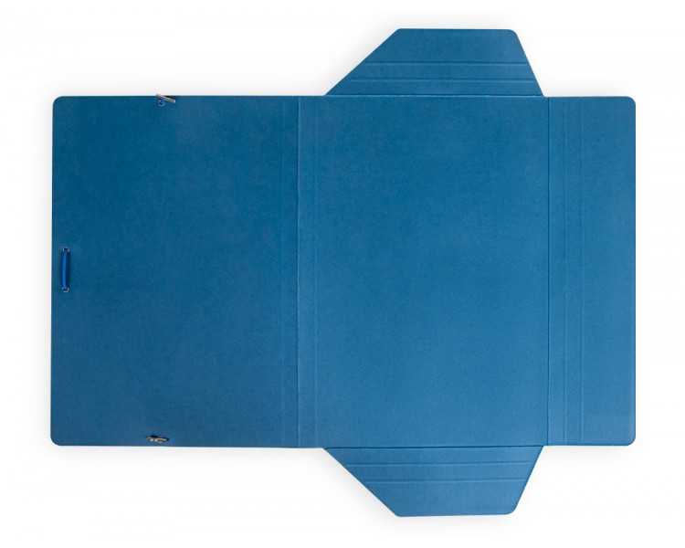 Carpeta liderpapel gomas folio 3 solapas carton plastificado color azul