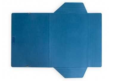 Carpeta liderpapel gomas folio 3 solapas carton plastificado color azul