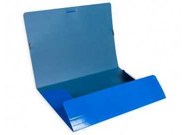 Carpeta liderpapel gomas folio 3 solapas carton plastificado color azul