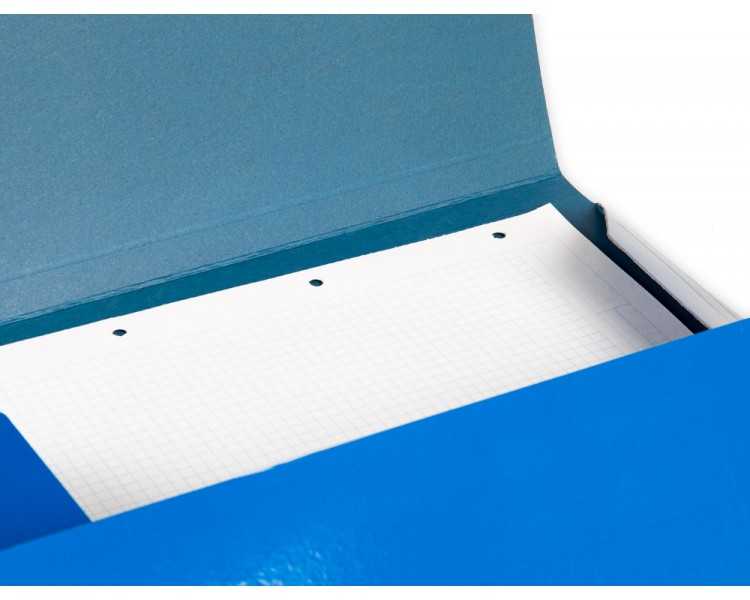 Carpeta liderpapel gomas folio 3 solapas carton plastificado color azul