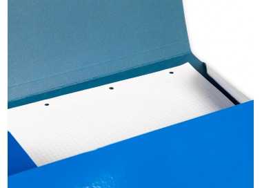 Carpeta liderpapel gomas folio 3 solapas carton plastificado color azul