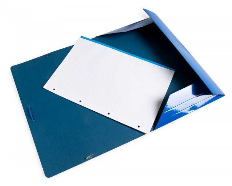Carpeta liderpapel gomas folio 3 solapas carton plastificado color azul