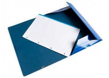 Carpeta liderpapel gomas folio 3 solapas carton plastificado color azul