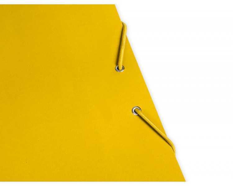Carpeta liderpapel gomas folio 3 solapas carton plastificado color amarillo
