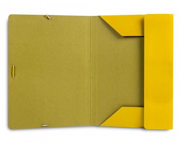 Carpeta liderpapel gomas folio 3 solapas carton plastificado color amarillo