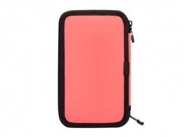 Plumier escolar antartik doble cremallera color coral 28 piezas