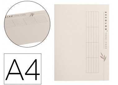 Subcarpeta cartulina tarifold 100% ecologica 226 g/m2 din a4 color crema pack de 10 unidades