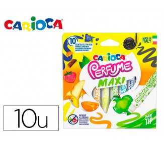 Rotulador carioca perfumado punta maxi lavable caja de 10 unidades colores surtidos