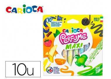 Rotulador carioca perfumado punta maxi lavable caja de 10 unidades colores surtidos