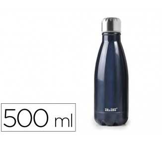 Botella portaliquidos ibili acero inoxidable termo color azul capacidad 500 ml