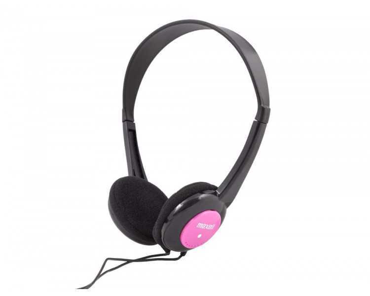 Auriculares maxell infantil diadema jack 3,5 mm longitud cabel 1,2 mt color rosa