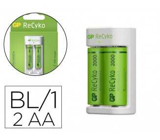 Cargador de pilas recargables gp aa/aaa incluye 2 pilas aa 2100 mah