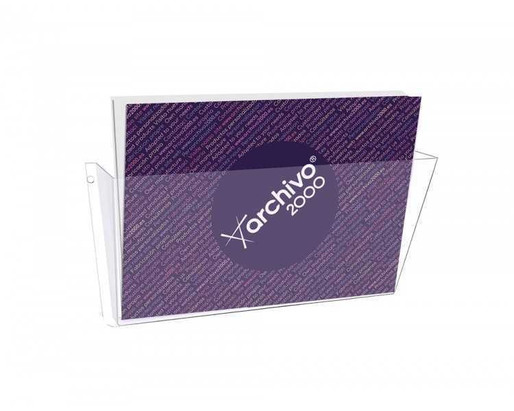 Expositor mural archivo 2000 din a4 horizontal 1 compartimento plastico transparente 80x365x180 mm