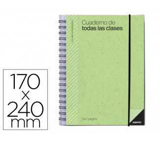 Cuaderno de todas las clases profesorado addittio 256 paginas dia pagina color verde 170x240 mm