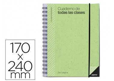 Cuaderno de todas las clases profesorado addittio 256 paginas dia pagina color verde 170x240 mm