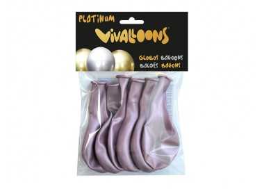 Globo 100% latex biodegradable rosa medianoche blister de 6 unidades