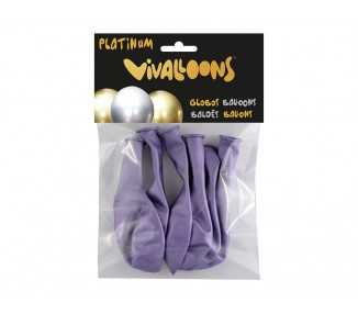 Globo 100% latex biodegradable lila blister de 6 unidades