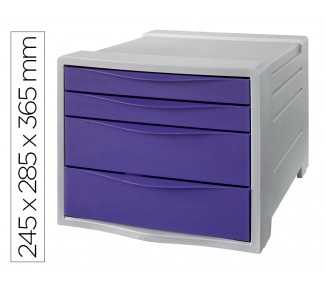 Fichero cajones de sobremesa esselte colour breeze plastico 4 cajones color lavanda