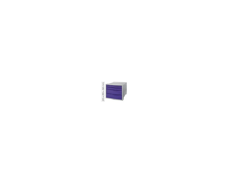 Fichero cajones de sobremesa esselte colour breeze plastico 4 cajones color lavanda