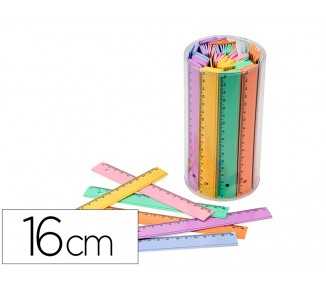 Regla faibo plastico 16 cm bote de 100 unidades colores surtidos