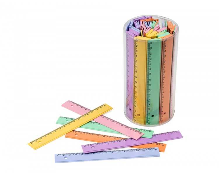 Regla faibo plastico 16 cm bote de 100 unidades colores surtidos
