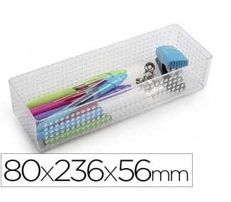 Organizador de sobremesa plasticforte transparente n 3 80x236x56 mm