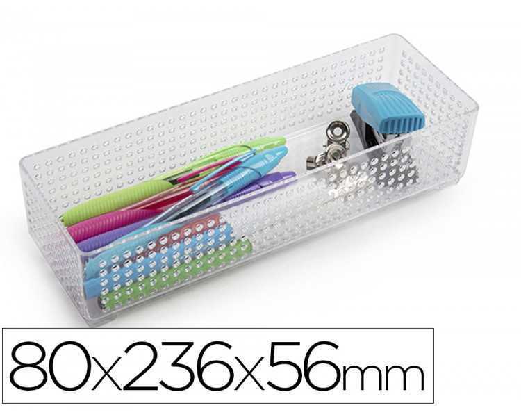 Organizador de sobremesa plasticforte transparente n 3 80x236x56 mm