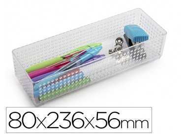 Organizador de sobremesa plasticforte transparente n 3 80x236x56 mm