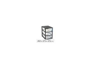 Cajonera plastiforte ebro 3 cajones color negro 260x375x375 mm