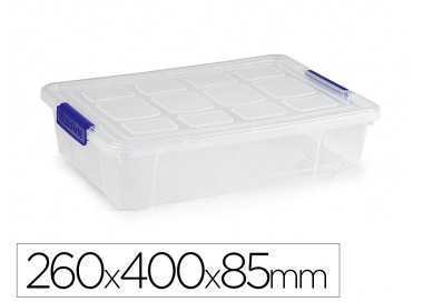 Contenedor plastico plasticforte 5 litros n 30 transparente con tapa 260x400x85 mm