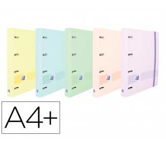 Carpeta con recambio oxford europeanbinder live&go din a4+polyfoam 4 anillas 35 mm cuadro 5 mm colores pastel