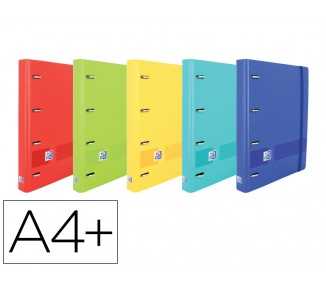 Carpeta con recambio oxford europeanbinder live&go din a4+polyfoam 4 anillas 35 mm cuadro 5 mm colores surtidos