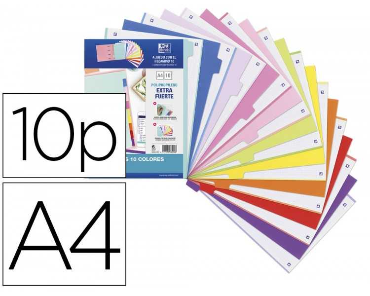 Separadores de plastico oxford polipropileno 500 mc juego de 10 separadores