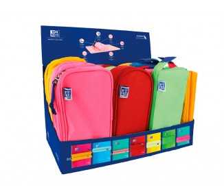 Bolso escolar oxford portatodo kids expositor de 20 unidades colores surtidos