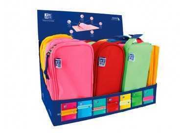 Bolso escolar oxford portatodo kids expositor de 20 unidades colores surtidos