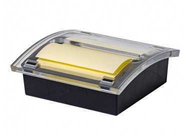 Soporte bloc de notas adhesivas quita y pon q-connect zigzag color negro con 1 bloc 76x76 mm
